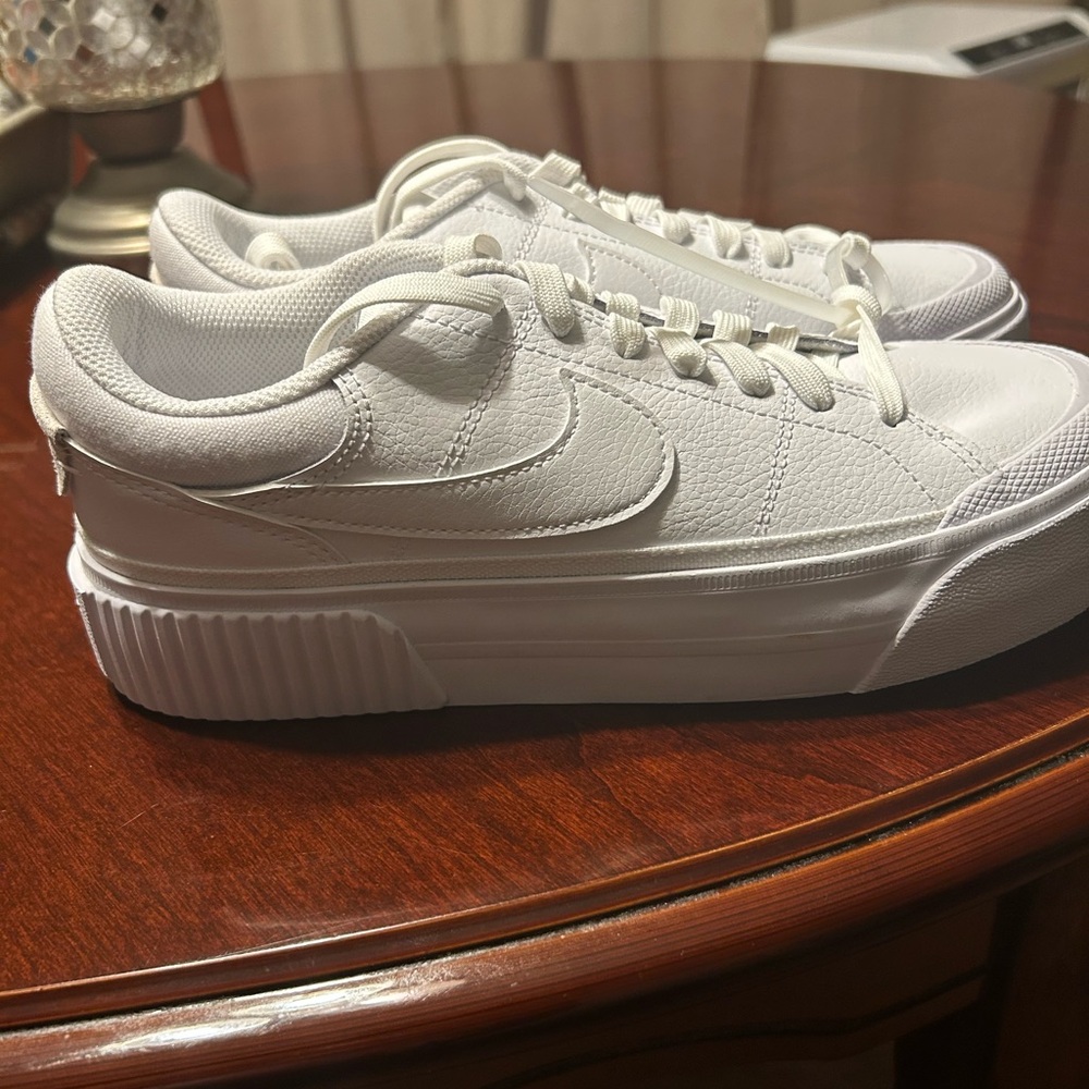 Nike Court Legacy Lift White Platform Sneakers